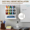 thumbnail image 6 of MyGift 2-Tier White Acrylic 10-Slot Wall-Mounted Dry Erase Whiteboard Marker and Eraser Holder Rack, 6 of 8