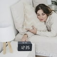 thumbnail image 3 of Digital Alarm Clock Keychains and Keyrings Nightlight Wireless Charging Led Wooden Alarm Clock, Multifunctional Voice Controlled Mute Electronic Clock, Wireless Charging Clock, 3 of 7