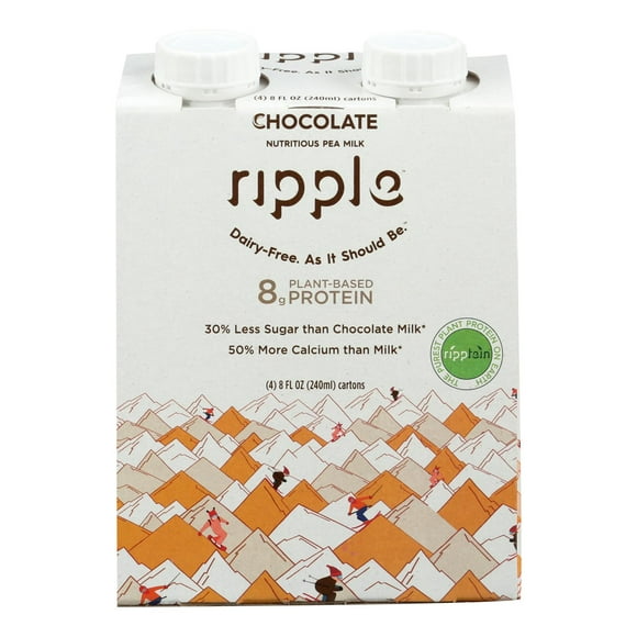 Ripple Foods Ripple Aseptic Chocolate Plant Based With Pea Protein - Case Of 4 - 4/8 Fz
