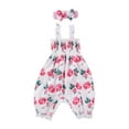 thumbnail image 3 of HVOBTTY Summer Toddler Girl's Sleeveless Rompers 3 Piece Outfit Solid Color Cami Strap Pants And Daily Wear Casaual Wear, 3 of 5
