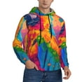 thumbnail image 2 of Kdxio Colorful Parrot Jungle Dream A Print Mens Casual Hooded Collar Drawstring Hoodies Pullover Sweatshirts Casual Long Sleeve Shirts-4X-Large, 2 of 7