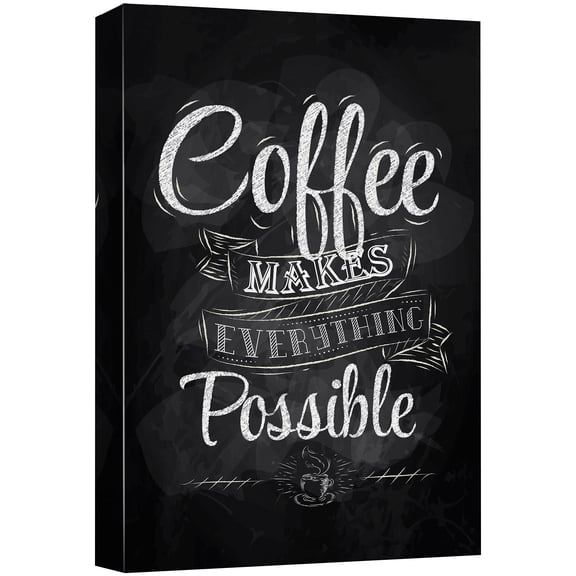wall26 Canvas Wall Art - Coffee Makes Everything Possible - Giclee Print Gallery Wrap Modern Home Art Ready to Hang - 24x36 inches