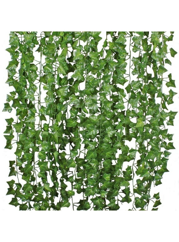 12 Pack 79 Feet Artificial Ivy Leaf Leaves Grass Plants Vine Fake Greenery Garlands Hanging