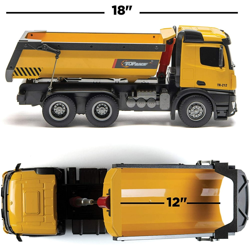 Top Race Remote Control Construction Dump Truck, RC Dump Truck Toy