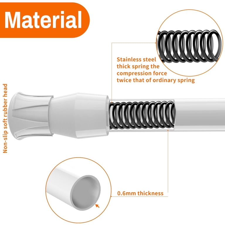 Spring Tension Curtain Rod 15.7-28 Inches White 6 Pack photo 3