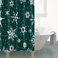 thumbnail image 4 of Green Christmas Snowflake Pattern Shower Curtain 84"x72" ,Bathroom Decorative Shower Curtains Set with 12 Hooks,Modern Waterproof Washable Shower Curtain, 4 of 6