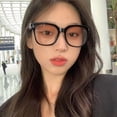 thumbnail image 4 of Transparent Amber Square Eyeglasses, Anti Blue Light Fashion Eyewear for Daily & Office Use, 4 of 6