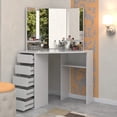 thumbnail image 4 of Roomsmart Corner Makeup Vanity Desk with 3 Mirrors and 5 Drawers, 4 of 7