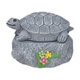 thumbnail image 1 of Escondedor de llaves para exteriores, roca falsa con adorno de tortuga, caja de almacenamiento de figuras de animales, Gris, 1 of 9