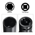thumbnail image 3 of Uxcell Socket Accessory Set, 24mm Deep Socket 1/4" Hex Shank Impact Adapter with 1/2" Drive, 3 of 5