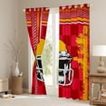 thumbnail image 3 of Homewish Modern Geometric Grid Black Out Curtains,Rugby Football Sport Lover Curtains Pack of 2 (42x63 Each),Orange Red Bedroom Curtains For Teens,Ultra Soft Home Decor, 3 of 6