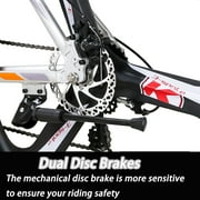 Eurobike Aluminum Mountain Bike 21 Speed 29 inch Bicycle for Men or Women Adults Silver