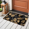 thumbnail image 4 of 2x3 Ft Entryway Area Rug, Black Golden Palm Leaf Kitchen Rug Runner Washable Floor Mat, Tropical Plant Modern Luxury Non Slip Indoor Door Mat Throw Carpet for Bathroom Living Room Bedroom, 4 of 8