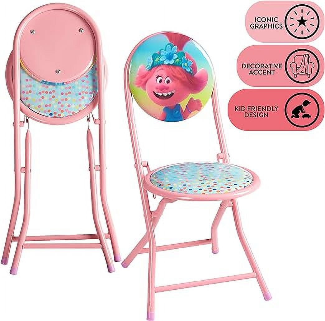 DreamWorks Trolls 3-Piece Kids' Round Table and Chair Set photo 5