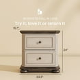 thumbnail image 2 of BELLEZE 24" End Table Farmhouse Nightstand with 2 Drawers, Rustic Wooden Bedside Storage Cabinet for Bedroom or Living Room, Antique White, 2 of 7
