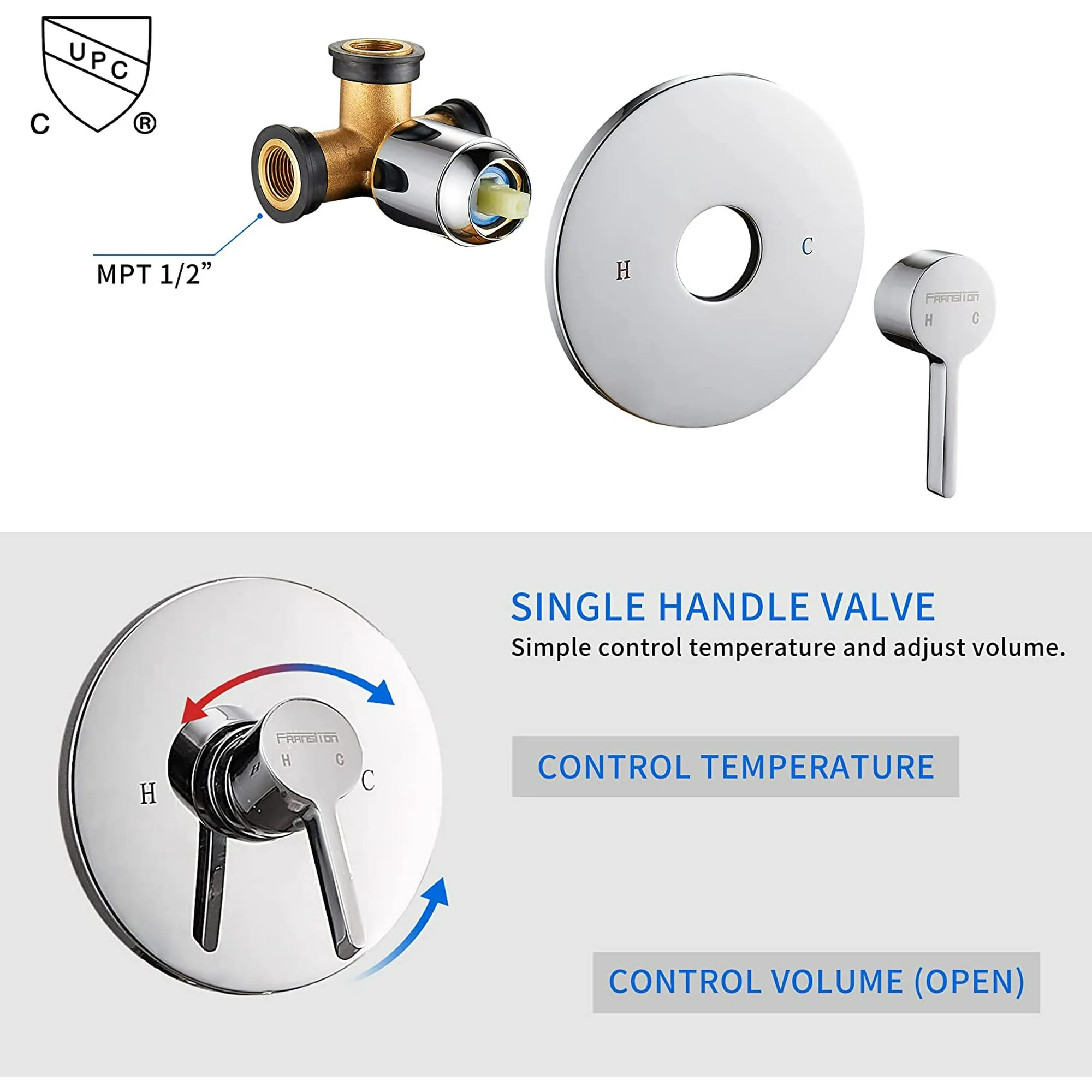 Kede Shower Faucet System with Bathroom Spout Rain Shower Kit, High Pressure Handheld Shower Head Dual 2 in 1 Shower Combo Faucet Set with Valve Trim Kit(Valve Include) Oil-Rubbed Bronze