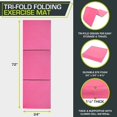thumbnail image 2 of ProSource Tri-Fold Folding Thick Exercise Mat 6’x2’ with Carrying Handles for MMA, Gymnastics, Stretching, Core Workouts Pink, 2 of 3
