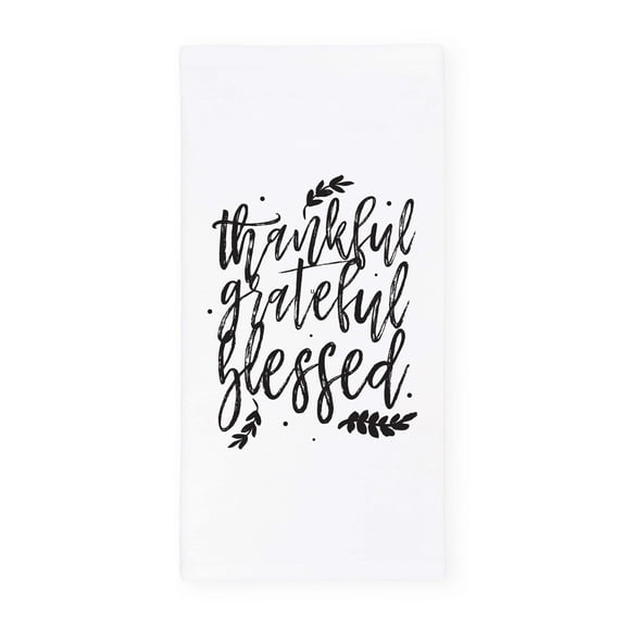 Thankful Grateful Blessed Kitchen Tea Towel
