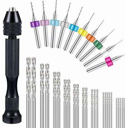 

Fule 36pcs Mini Micro HSS Drill Bits Set + Hand Pin Vise Tool for Wood Jewelry Home