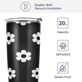 thumbnail image 4 of SKYSONIC Cute White Daisy Flowers 20 oz Stainless Steel Insulated Mug, Double Vacuum Insulated Travel Mug with Lid and Straw, 4 of 7