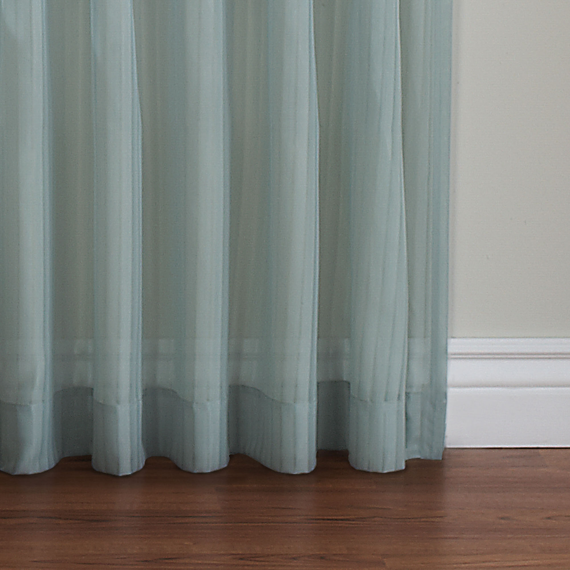 Better Homes & Gardens Vertical Stripe Rod Pocket Sheer Curtain Panel, 52" x 84", Green - image 5 of 5