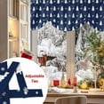 thumbnail image 5 of Christmas Tree Tie Up Valances Curtain, Blue Christmas Snowflake Winter Xmas Adjustable Rod Pocket Short Window Treatment Tie Up Curtains Valances for Kitchen Living Room Bathroom 54x18 Inches, 5 of 9