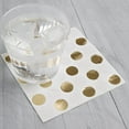 thumbnail image 2 of Foil Polka Dot Paper Beverage Napkins, Gold, 16ct, 2 of 3