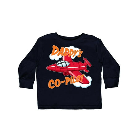

Inktastic Daddys Co-Pilot for fathers day Gift Toddler Boy or Toddler Girl Long Sleeve T-Shirt