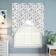 thumbnail image 6 of Gray Spring Floral Kitchen Window Curtains, Swag Curtains Valance for Bedroom Living Room Bathroom, Summer Botanical Floral Watercolor Rod Pocket Window Curtain Block Drapes 2 Panels 28"x36", 6 of 9