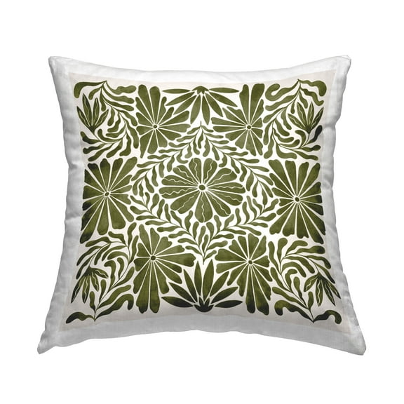 Stupell Industries Centric Circular Flowers Decorative Printed Throw Pillow Design by Grace Popp .