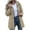 Beige-05, variant on Women's Waterproof Hooded Raincoat Long Sleeve Cinched Waist Midi Windbreaker Rain Jacket with Pockets for Outdoor