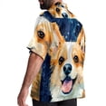 thumbnail image 3 of Pixel Dog Men's Hawaiian Printed Short Sleeve Button Down Casual Beach Shirt's, Unisex, 3 of 6