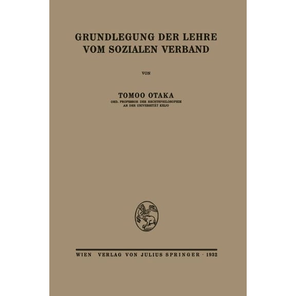 Grundlegung Der Lehre Vom Sozialen Verband, (Paperback)