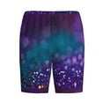 thumbnail image 4 of Naloa Purple and Green Glitter Men's Short Pajama Pants, Lounge Comfort Shorts with Elasticized Waistband and Side Pockets - 4X-Large, 4 of 9