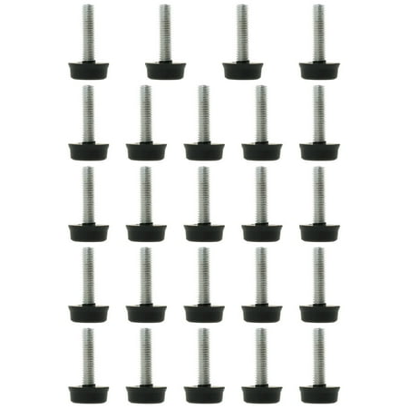 Uxcell M6 x 24 x 18mm Furniture Glide Leveling Feet Adjustable Leveler Floor Protector for Table Desk Leg 24Pcs