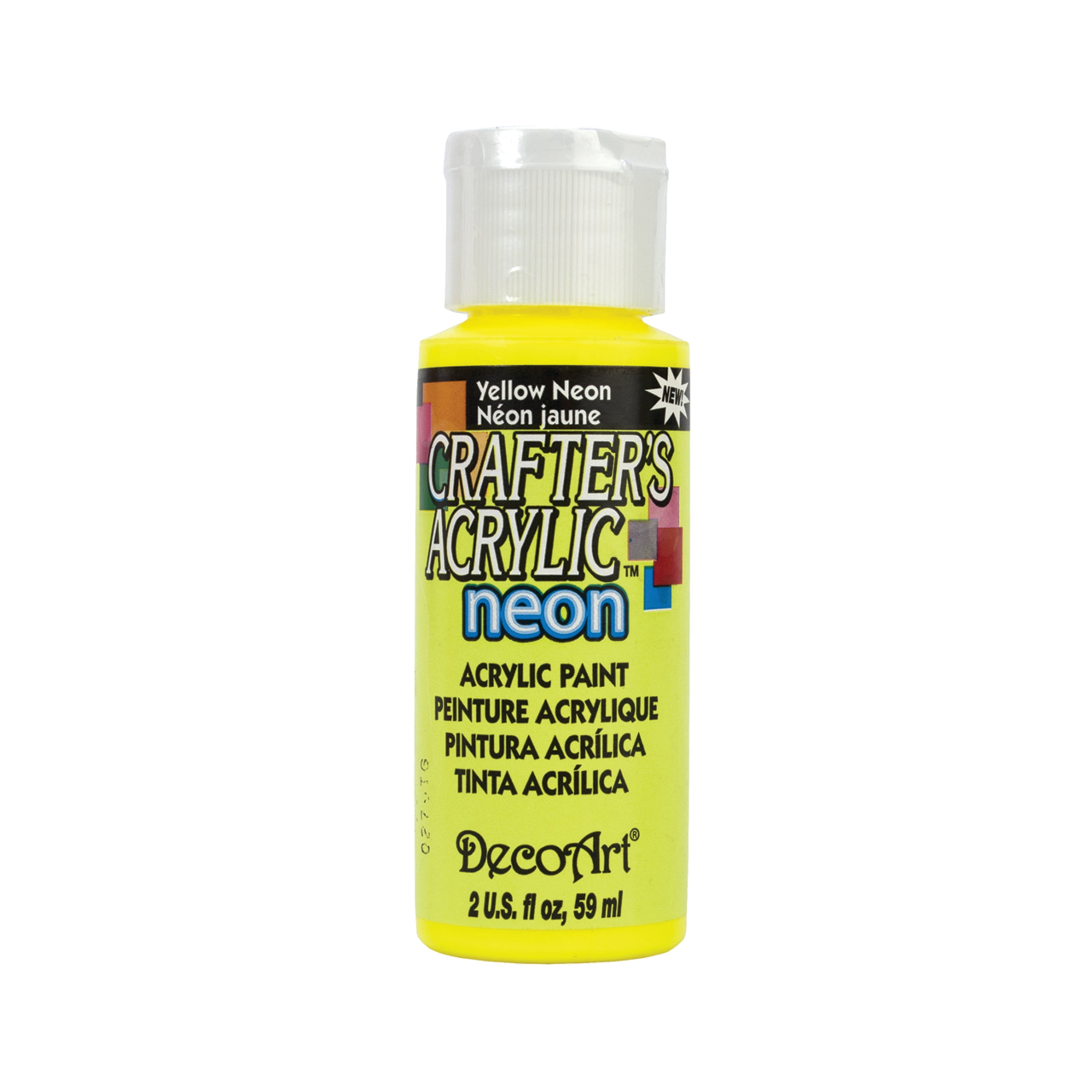 DecoArt Crafter's Acrylic Paint, 2 oz., Neon Yellow