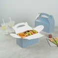 thumbnail image 4 of Bio Tek Blue & White Stripe Paper Gable Box / Take Out Container - Compostable - 9 1/2" x 5" x 5" - 100 count box, 4 of 11