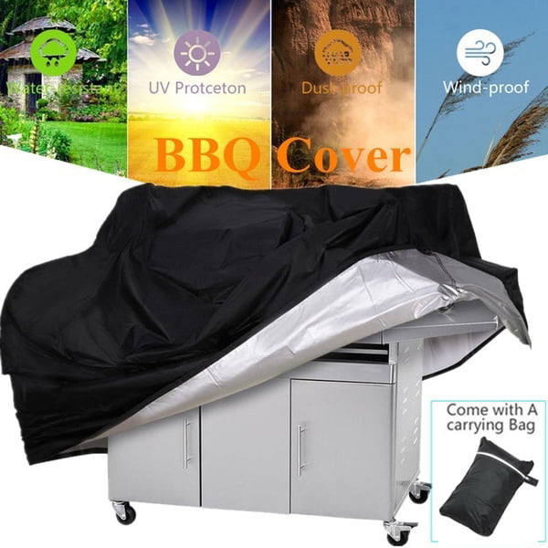 Char Broil Heavy Duty Gas Grill etc Waterproof Barbecue Grill Cover with PVC Coating Outdoor Oxford Fabric Windproof Rip-Proof,UV Resistant with Storage Bag for Weber BACKTURE BBQ Cover Brinkmann