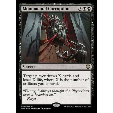 MtG Phyrexia: All Will Be One Commander Rare Monumental Corruption (Set Booster) #24