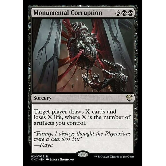 MtG Phyrexia: All Will Be One Commander Rare Monumental Corruption (Set Booster) #24