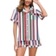 thumbnail image 1 of MKLEKYY conjunto de Pijama Deportivo Corto de 2 Piezas para Mujer, Pijama para Mujer con Estampado Floral de Tigre, Camisa de Manga Corta con Botones y Pantalones Cortos, conjunto de Pijama, 1 of 4