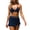 Blue, variant on Women's Bikini Swimsuit Set Sexy V Neck Swimwear High Waist Color Block Two Piece Drawstring Bathing Suits