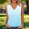 thumbnail image 2 of LNWUY Dressy Pleated Tank Tops for Women Sleeveless V Neck Summer Pullover Casual Tunic Shirts Loose Gradient Color Blouse Blue S, 2 of 6
