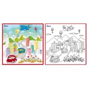 Dimple Kids Small Washable Coloring Play Mat with 'Bustling City Life' Design by Dimple