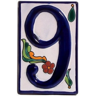 Colonial Talavera Ceramic House Number Nine