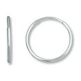 thumbnail image 1 of Boucles d'Oreilles Créoles Rondes Sans Fin en Or Blanc 14K, 10 mm, 1 of 2