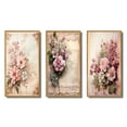 thumbnail image 2 of Designart "Rustic Bouquet Pink Roses in Blossom I" Rose Framed Wall Art Set Of 3 - Pink Traditional Frame Gallery Wall Set For Home Decor, 2 of 6