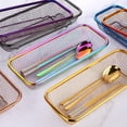 thumbnail image 3 of Organizador de cajones de cocina, contenedor de almacenamiento de acero inoxidable, canasta de almacenamiento de gabinete de metal para guardar cubiertos y utensilios de cocina, paquete de 2, negro, 3 of 7