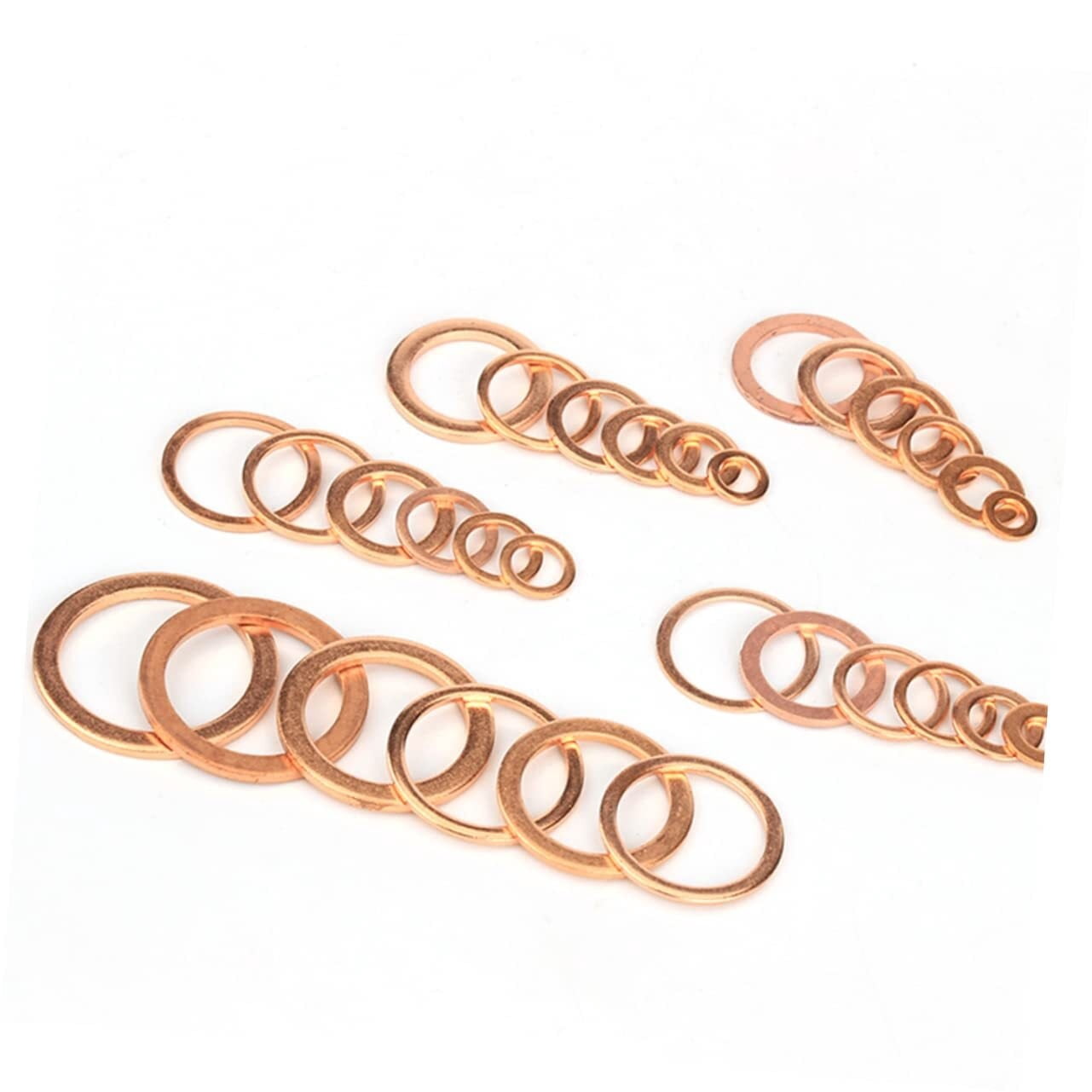 300pcs Flat Washer Hydraulic Fittings Washers Sealing Gasket Oil Washers Gasket Oil Crush Washers Lock Washer Assortment Oil Drain Gasket Metric Washer Gasket