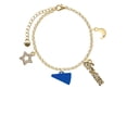 thumbnail image 2 of Delight Jewelry Acrylic 3/4" Royal Blue Megaphone Goldtone Dream Big Charm Bracelet, 7.5+2" Extender, 2 of 4